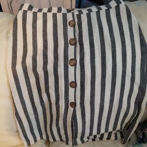 Striped Button-Down Skirt